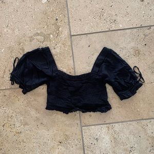 Urban Outfitters Smocked Puff Sleeve Top